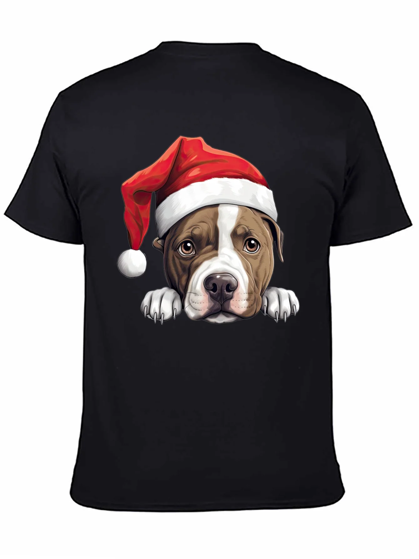 Dog in Santa Hat Graphic Tee
