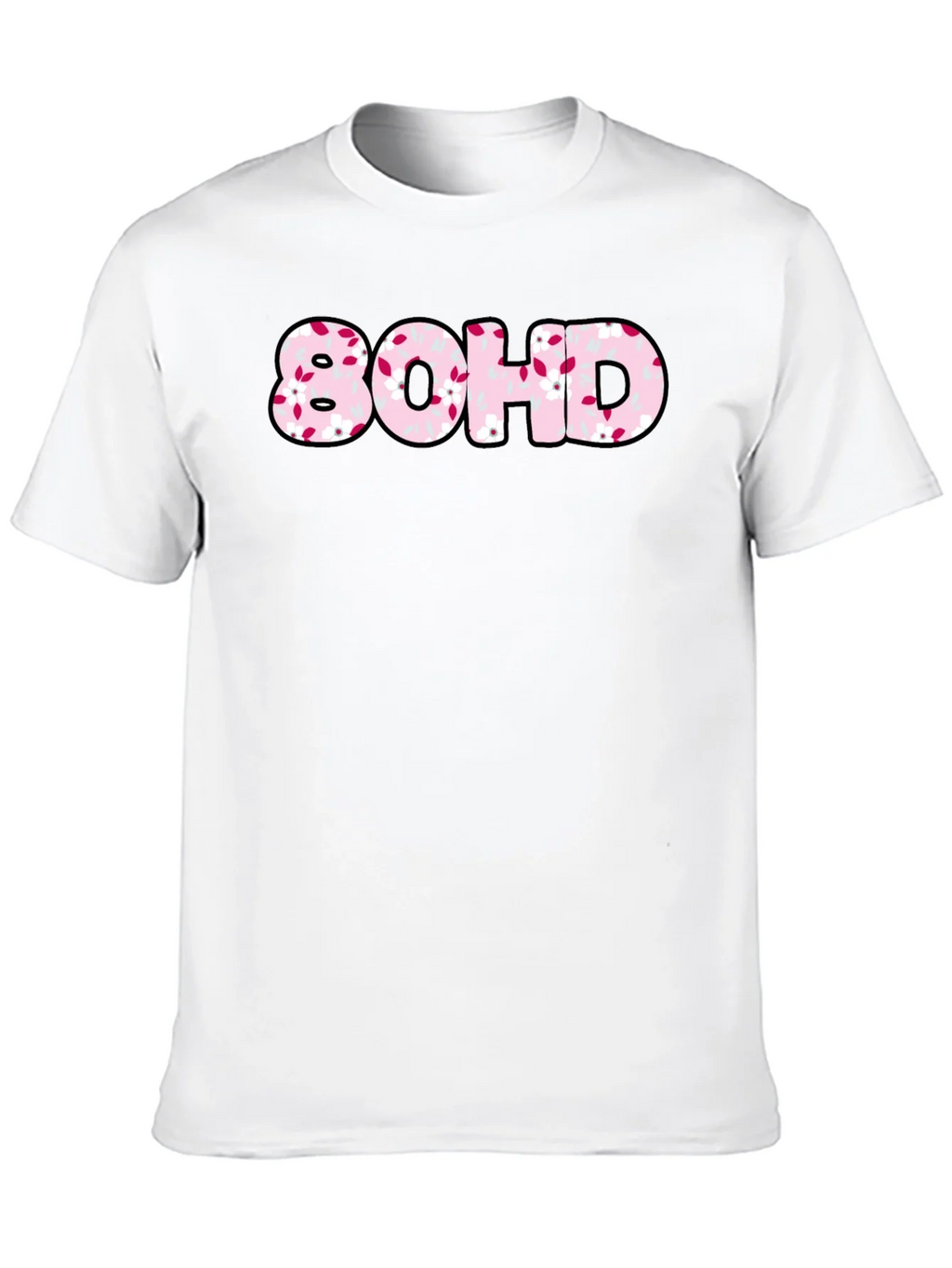 80HD Floral Graphic Tee - Black