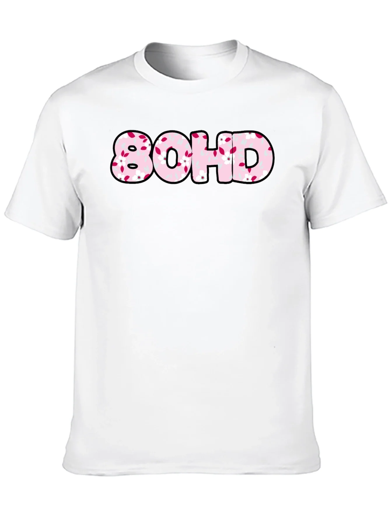 80HD Floral Graphic Tee - Black