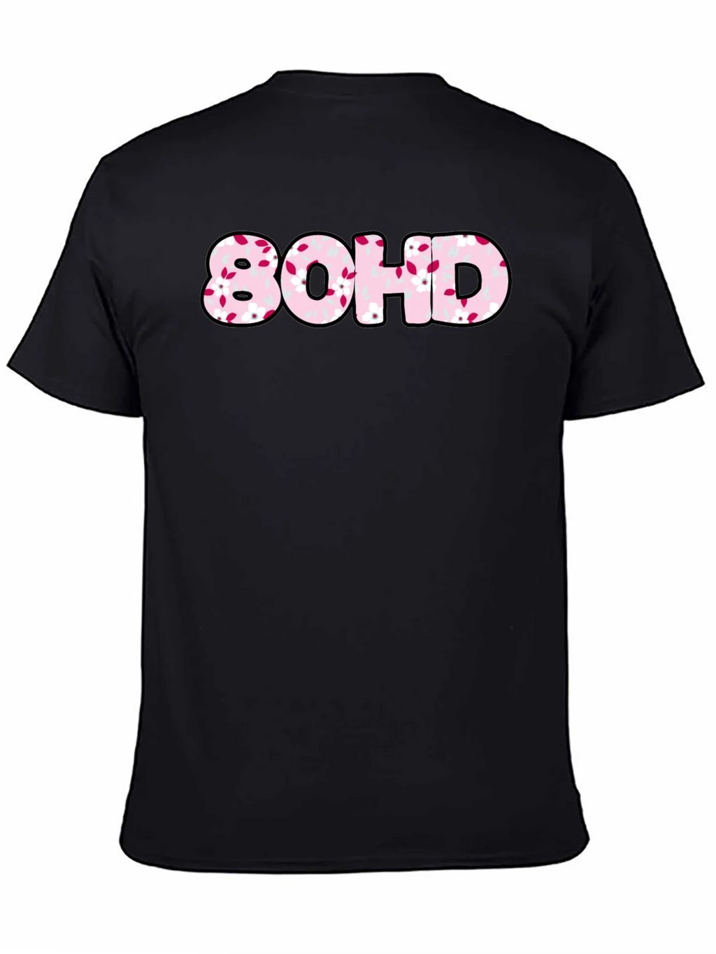 80HD Floral Graphic Tee - Black