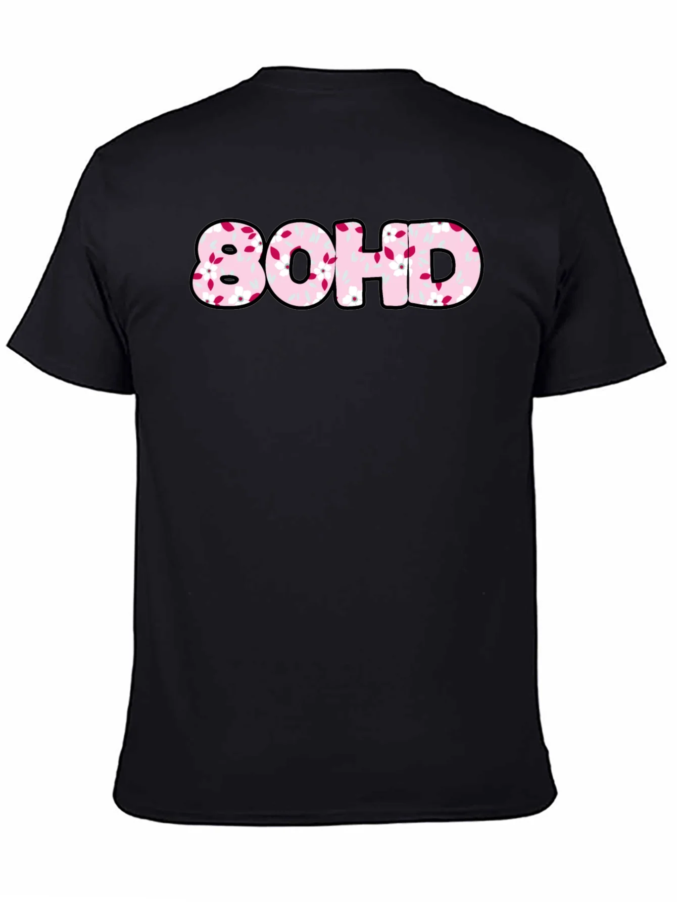80HD Floral Graphic Tee - Black