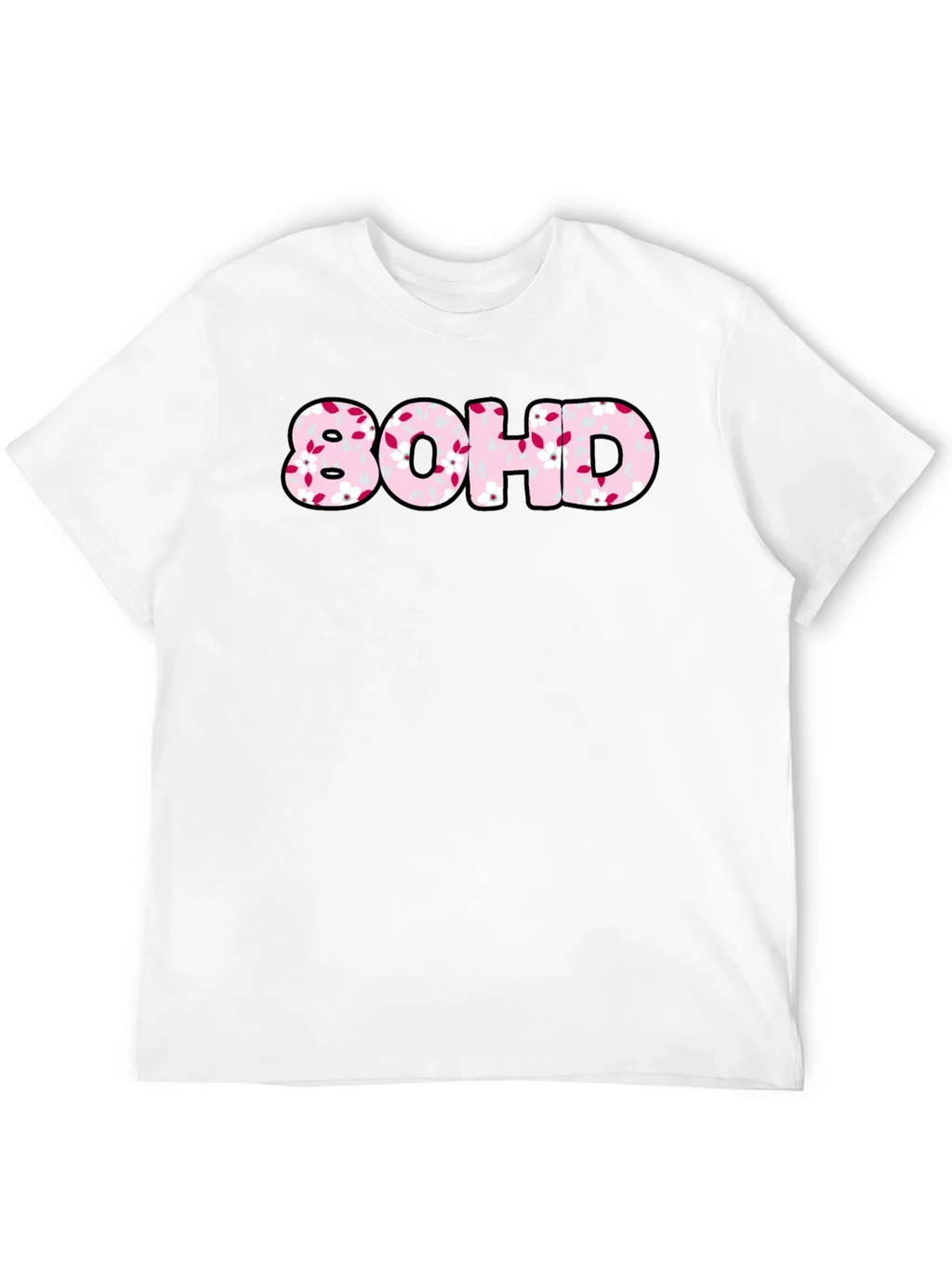 80HD Floral Graphic Tee - Black