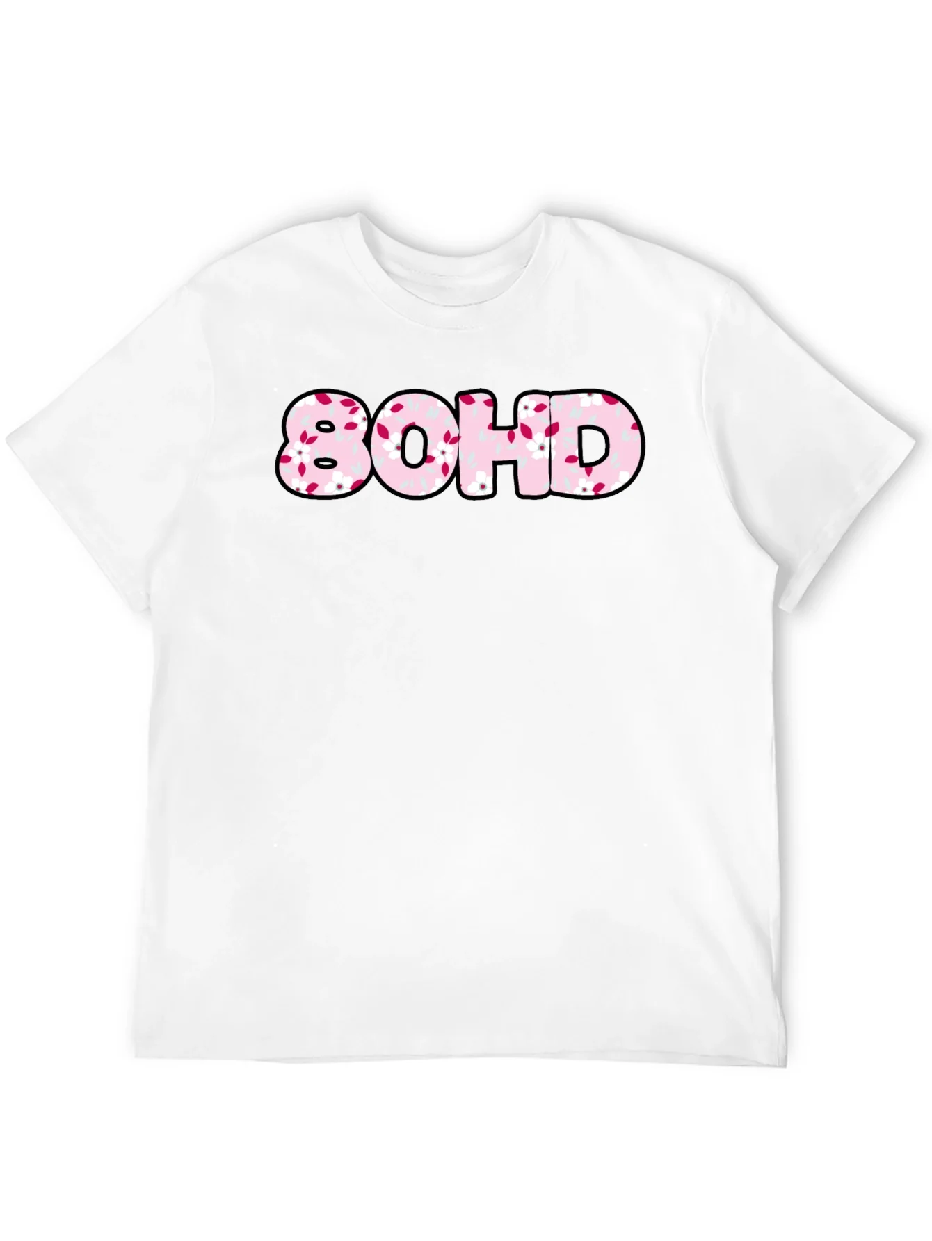 80HD Floral Graphic Tee - Black