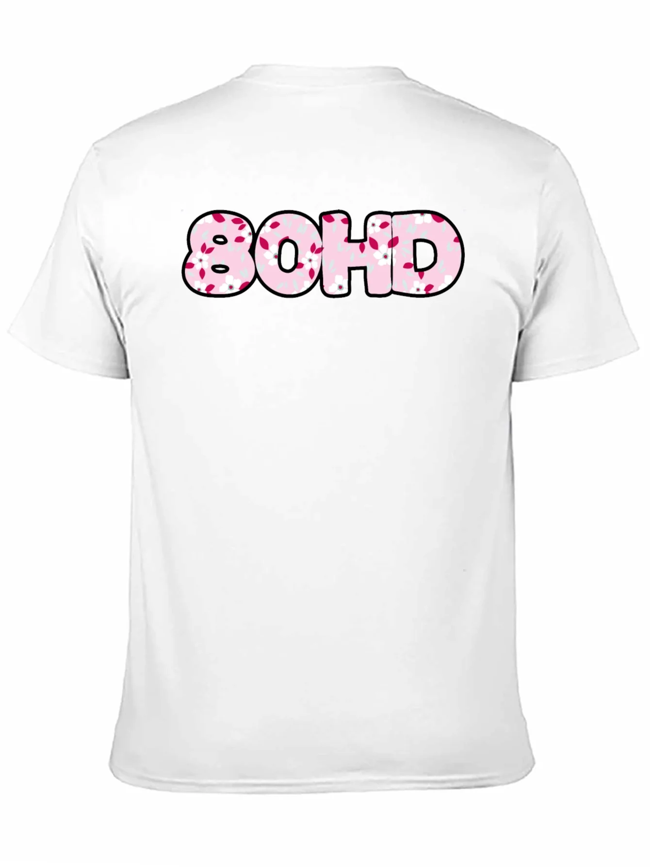 80HD Floral Graphic Tee - Black