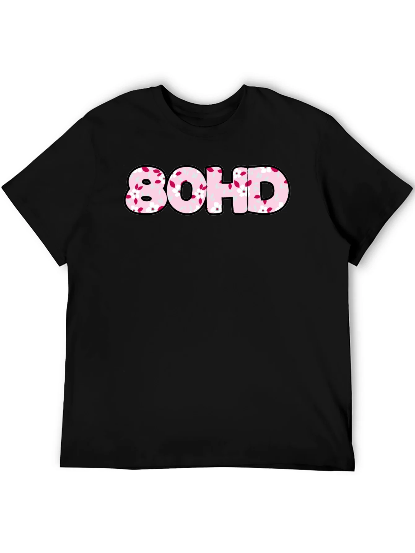 80HD Floral Graphic Tee - Black