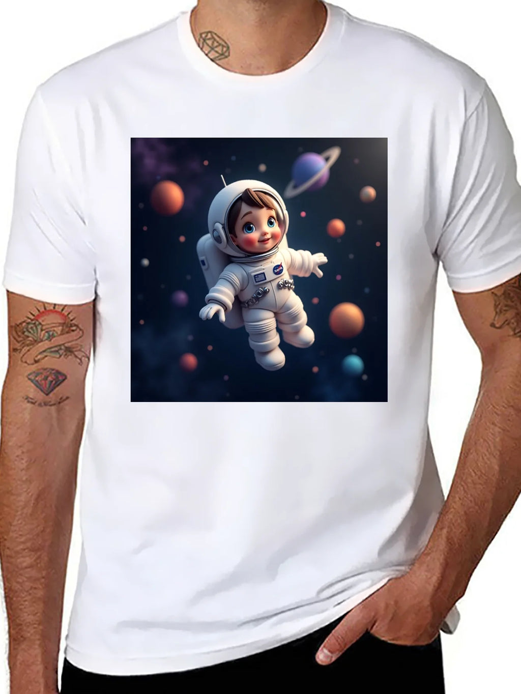 Astronaut Kid Graphic Tee - Space Adventure Shirt