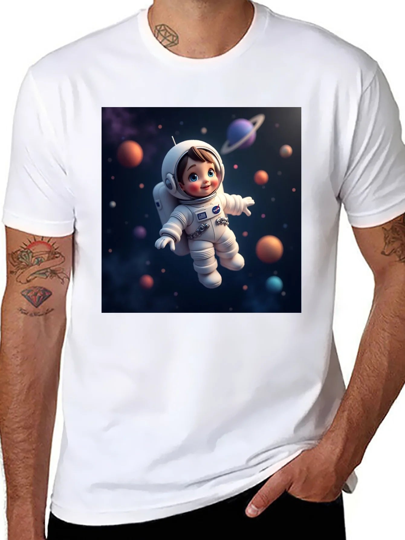 Astronaut Kid Graphic Tee - Space Adventure Shirt