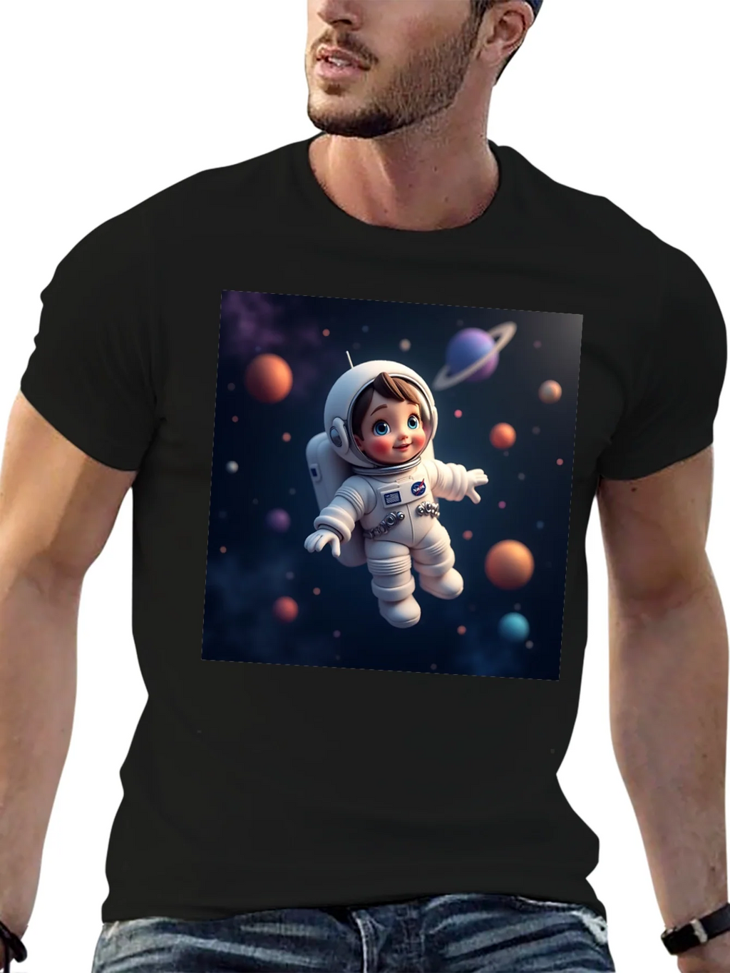 Astronaut Kid Graphic Tee - Space Adventure Shirt