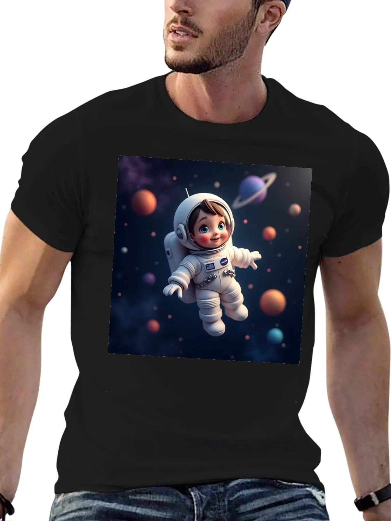 Astronaut Kid Graphic Tee - Space Adventure Shirt