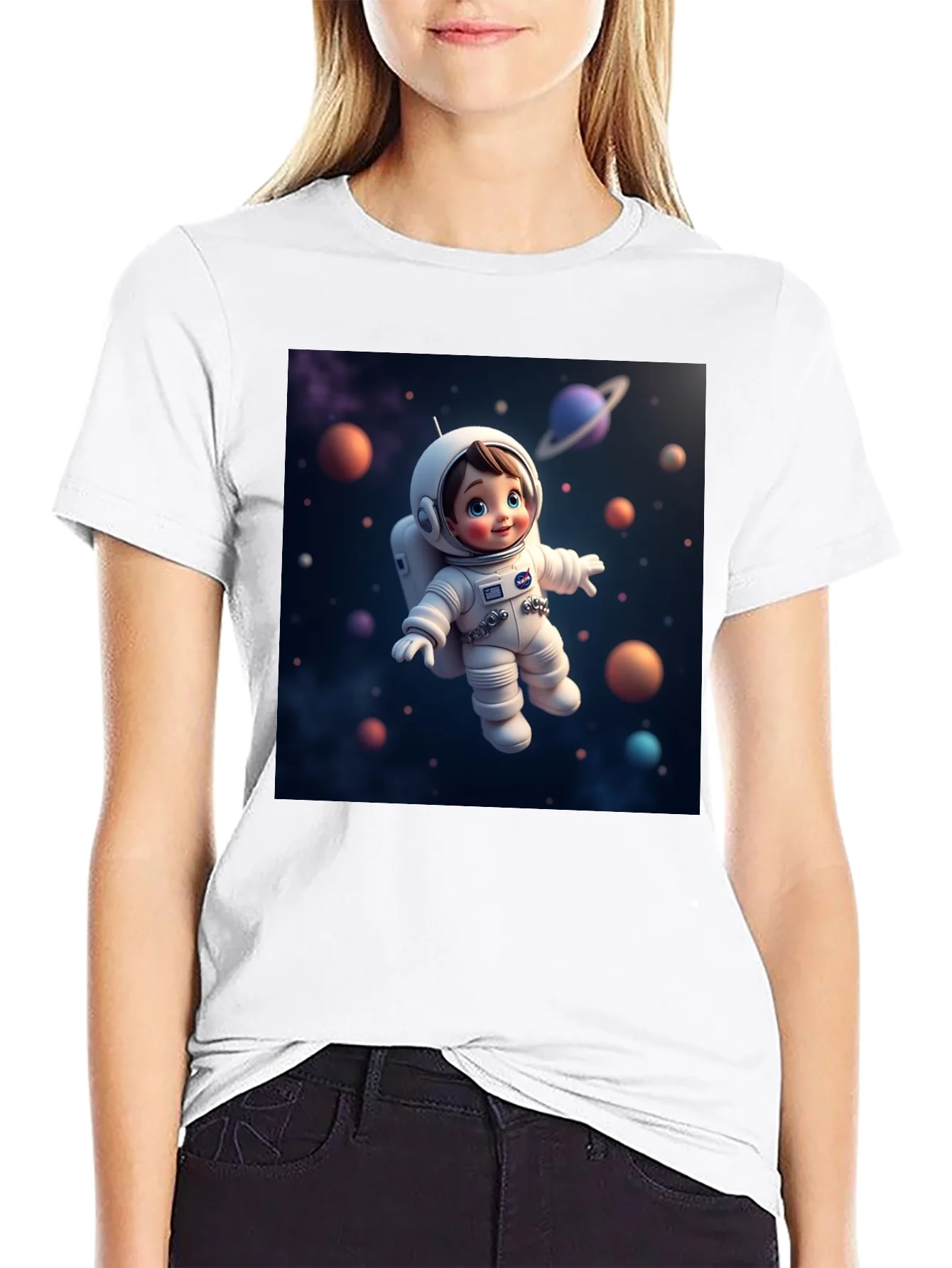 Astronaut Kid Graphic Tee - Space Adventure Shirt