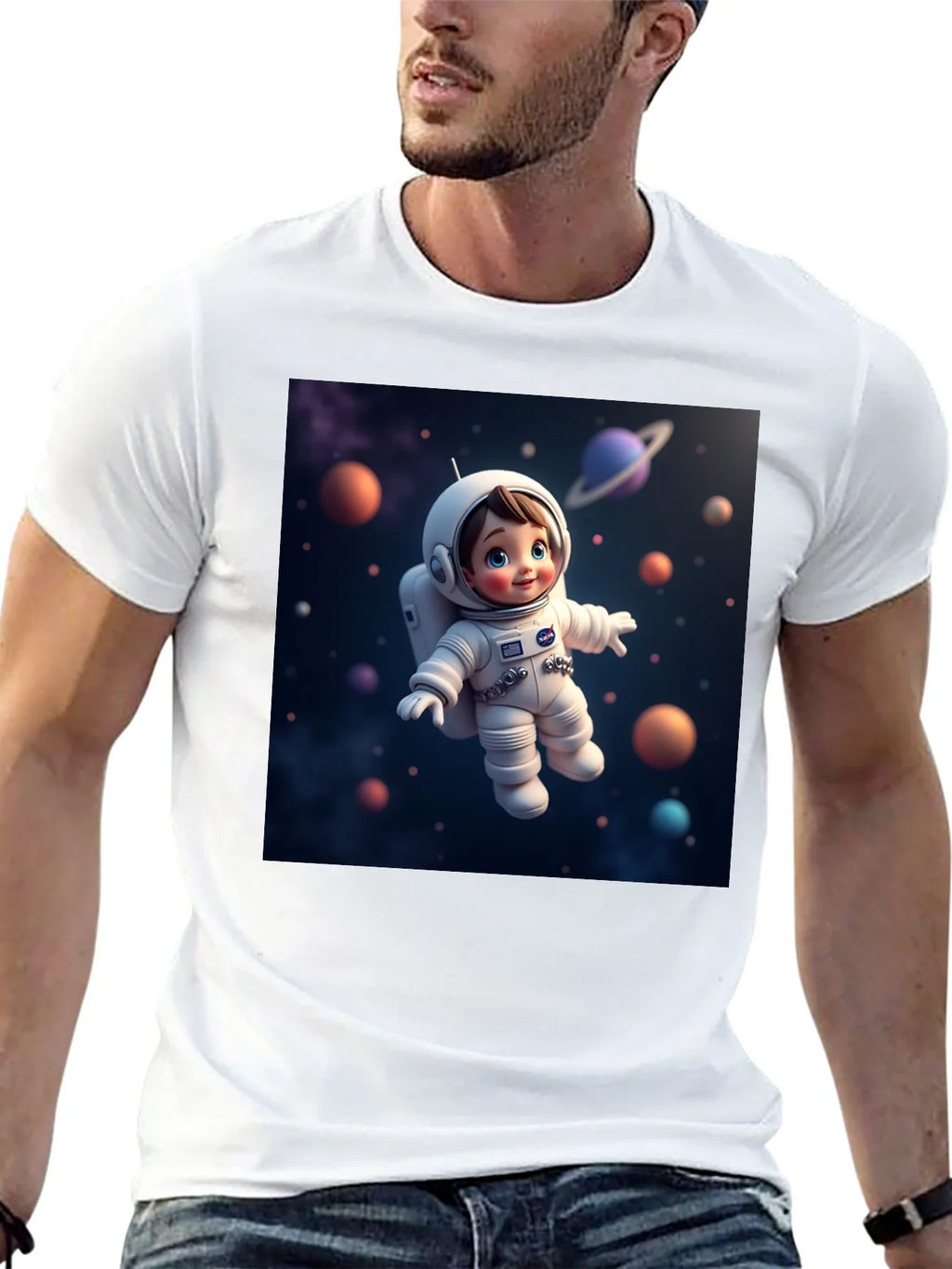 Astronaut Kid Graphic Tee - Space Adventure Shirt