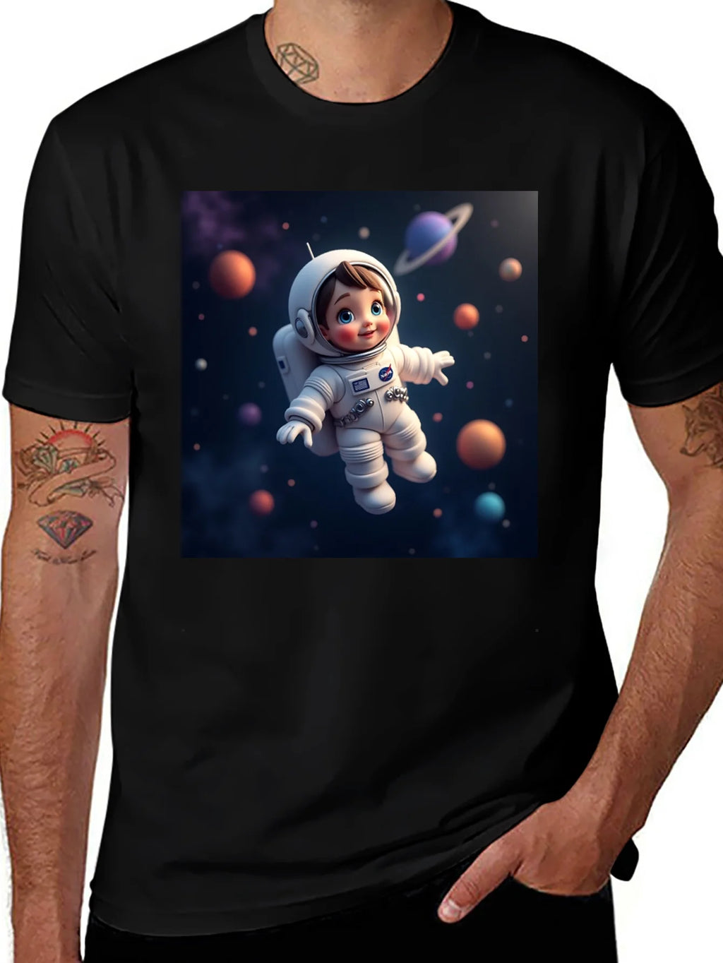 Astronaut Kid Graphic Tee - Space Adventure Shirt