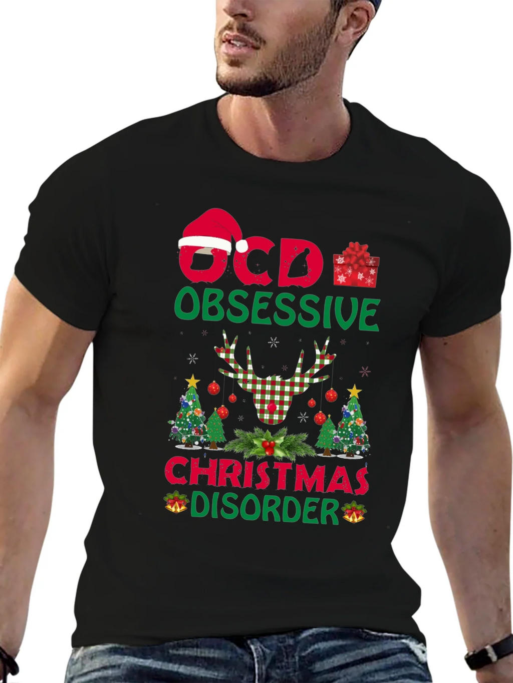 OCD Obsessive Christmas Disorder Graphic T-Shirt