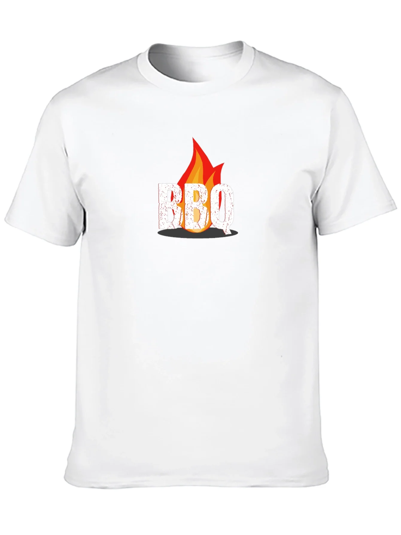 BBQ Flame Graphic Tee - Black Casual T-Shirt