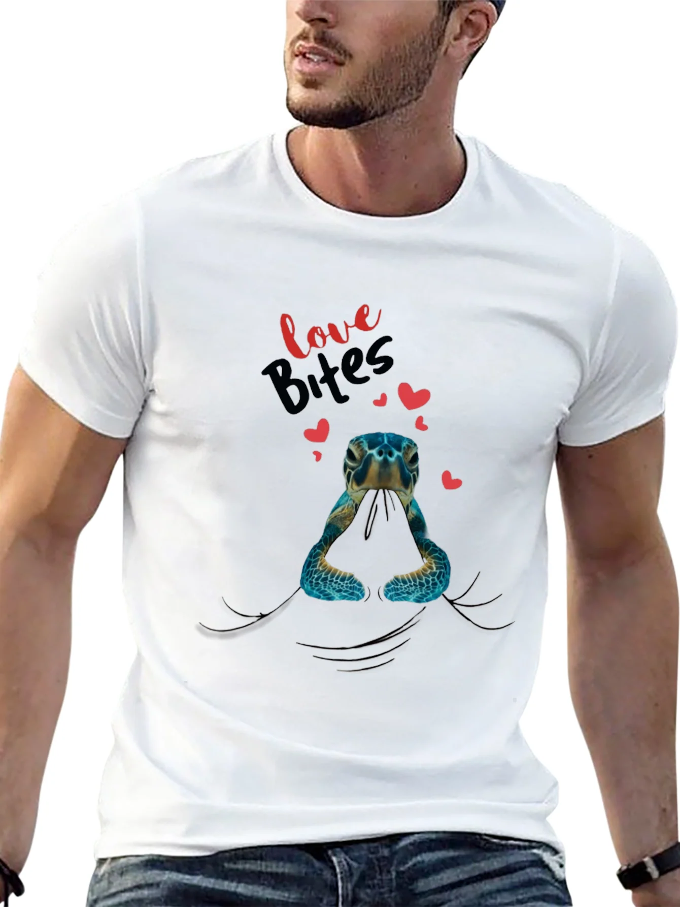 Love Bites Turtle Graphic Tee - Black