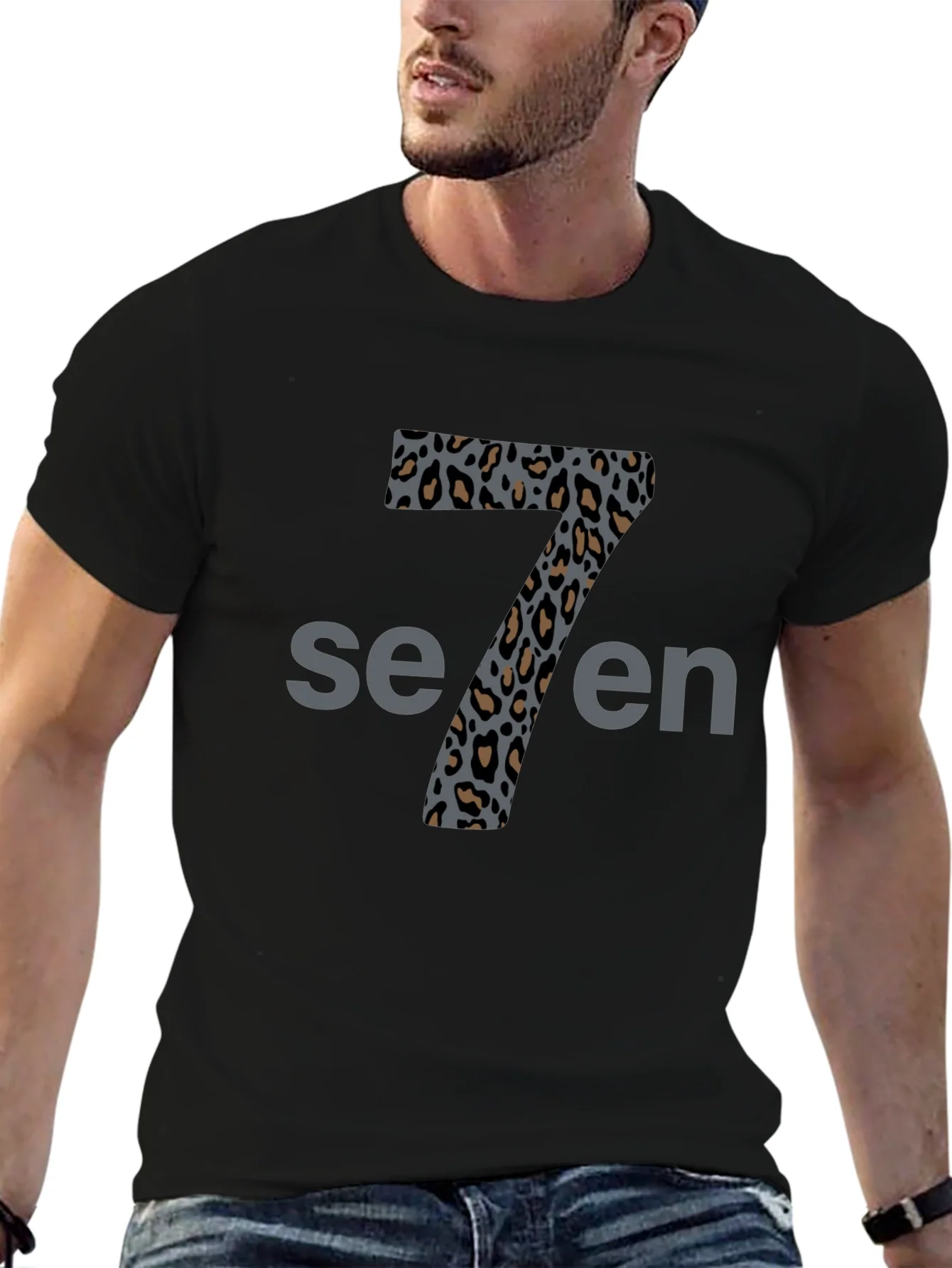 Leopard Print Number Seven T-Shirt