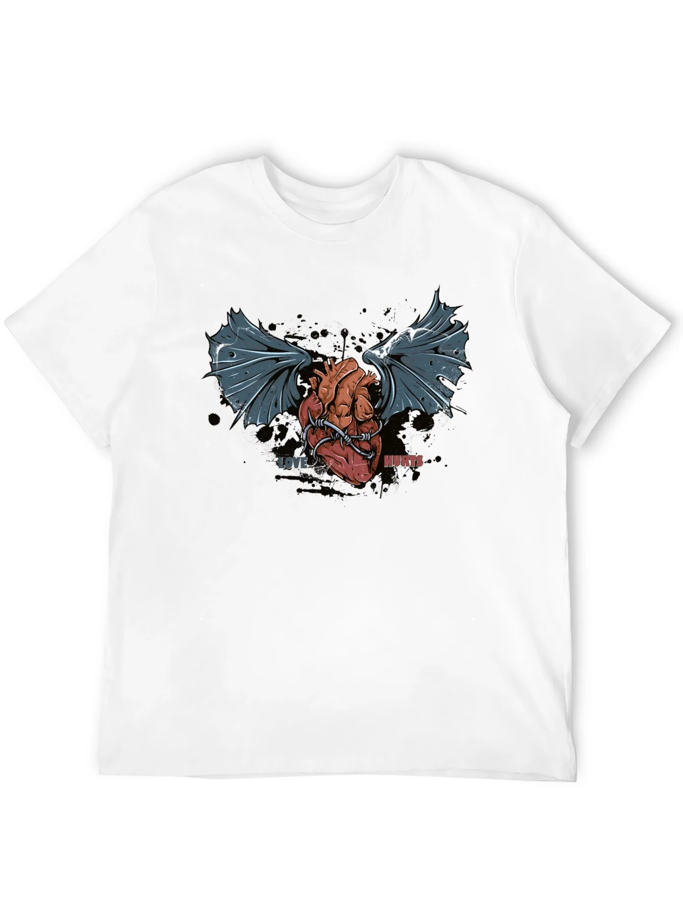 Love Hurts T-Shirt - Winged Heart Graphic Tee