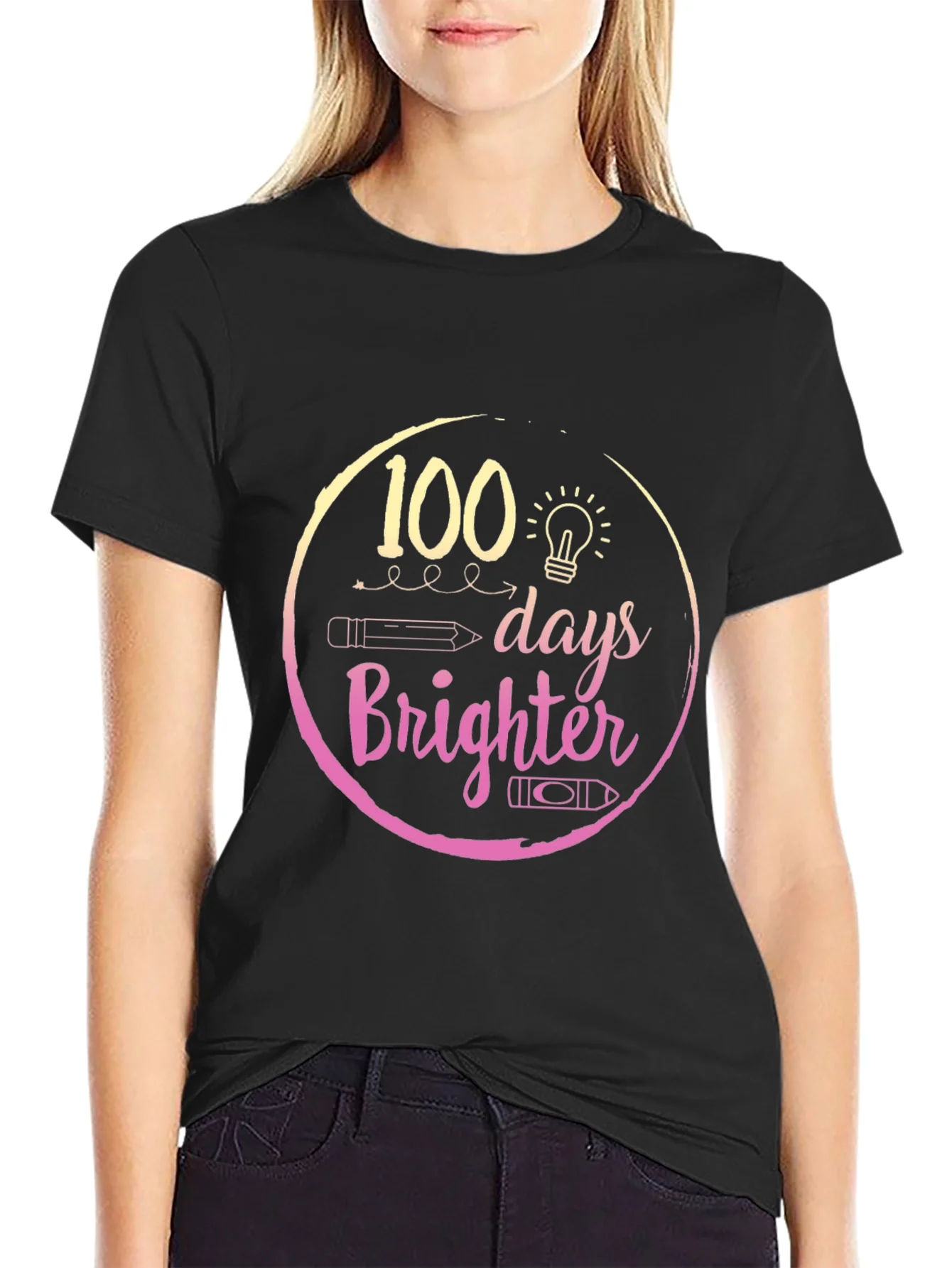 100 Days Brighter Black T-Shirt