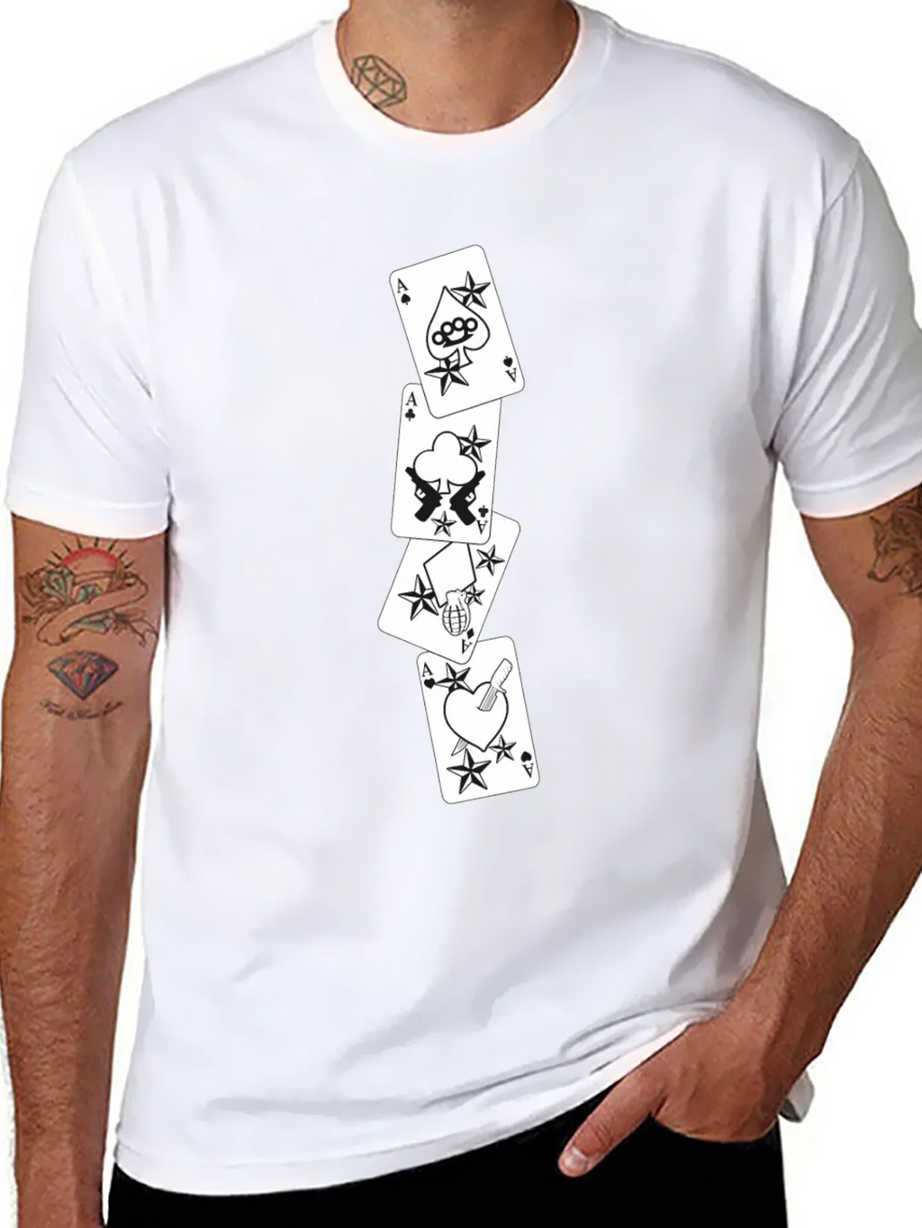Ace Card Graphic Tee - Black Cotton T-Shirt