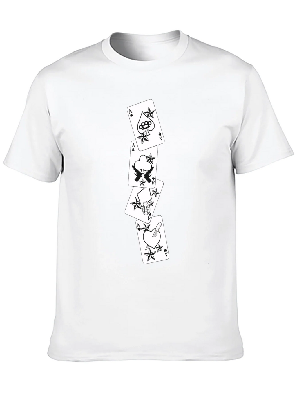 Ace Card Graphic Tee - Black Cotton T-Shirt