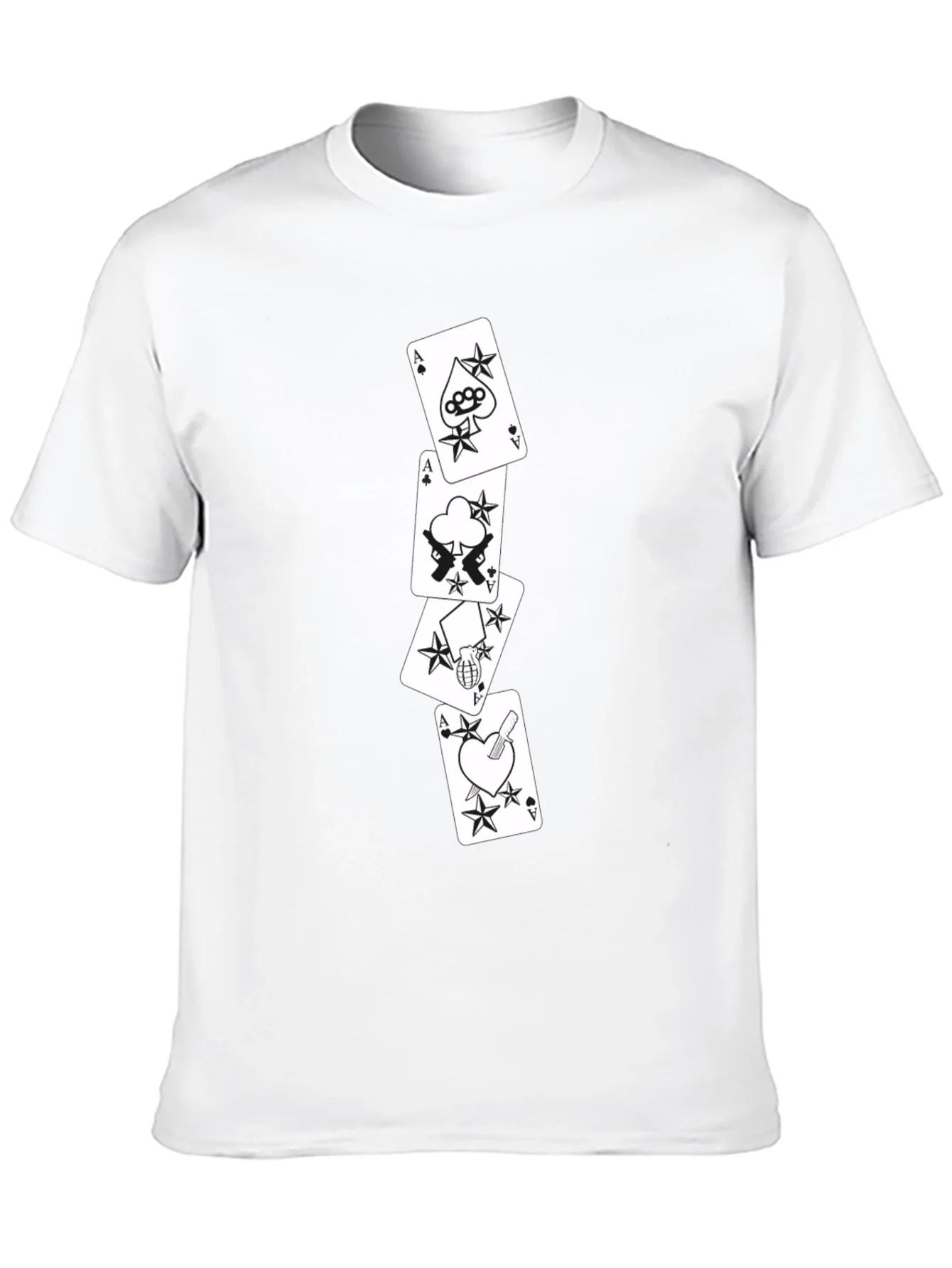 Ace Card Graphic Tee - Black Cotton T-Shirt