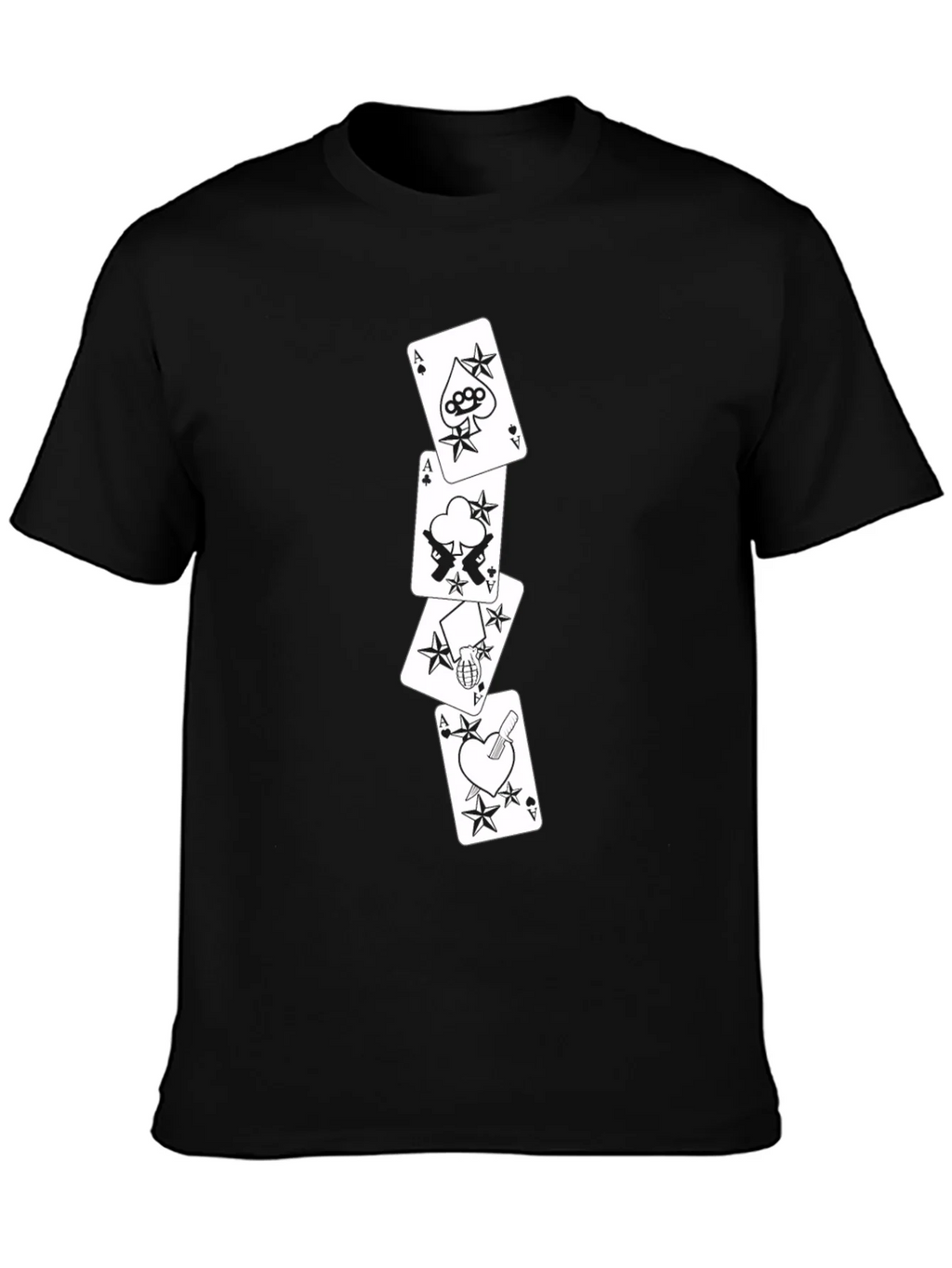 Ace Card Graphic Tee - Black Cotton T-Shirt