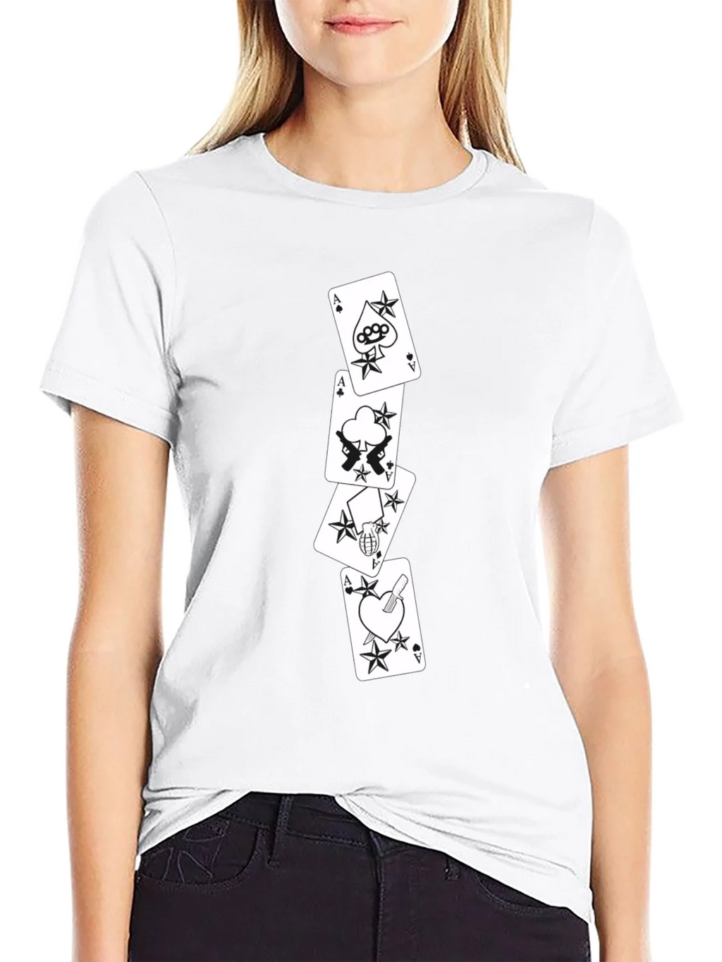 Ace Card Graphic Tee - Black Cotton T-Shirt