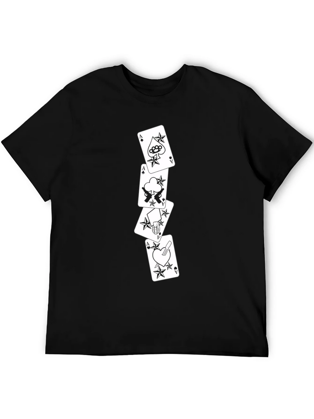 Ace Card Graphic Tee - Black Cotton T-Shirt