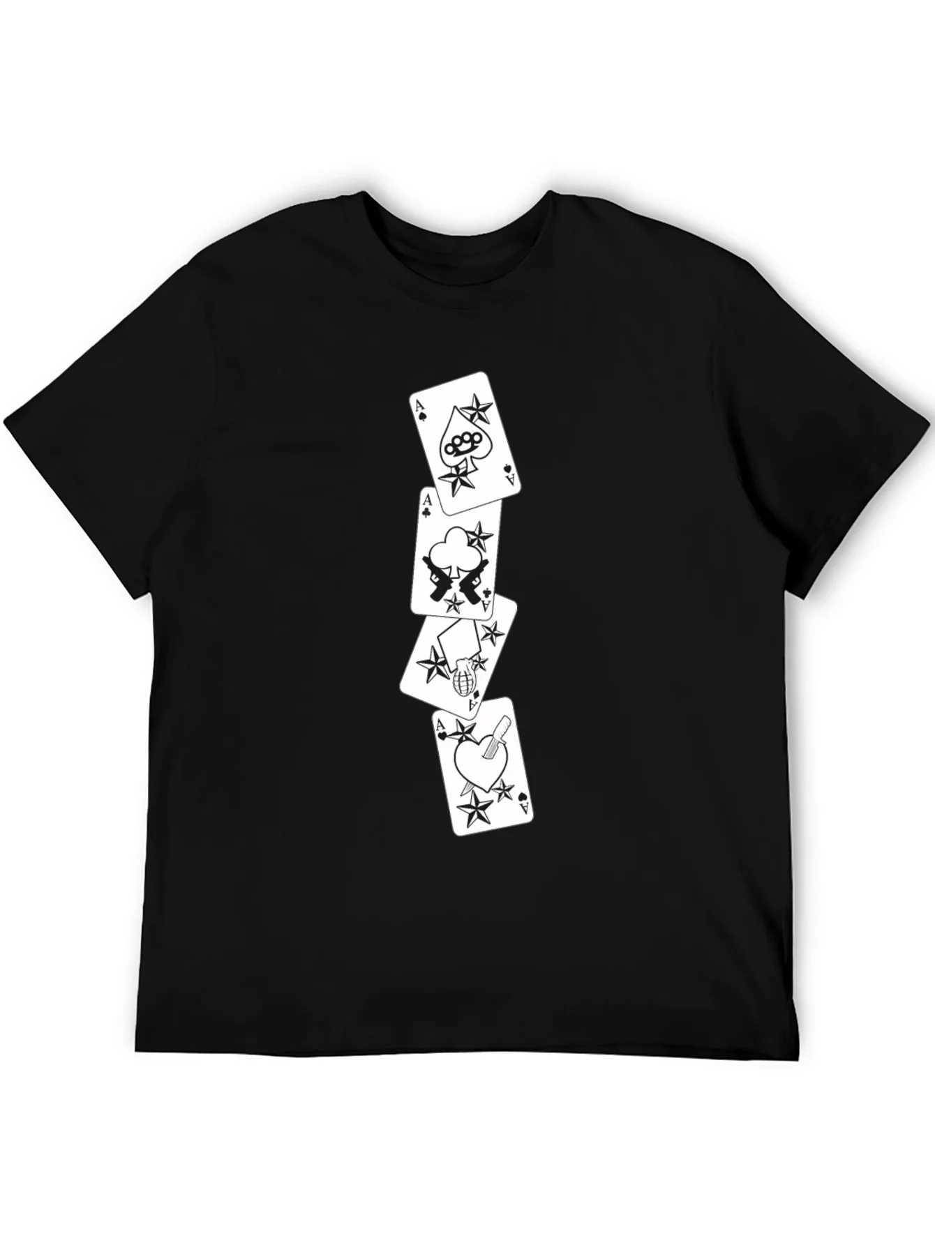 Ace Card Graphic Tee - Black Cotton T-Shirt