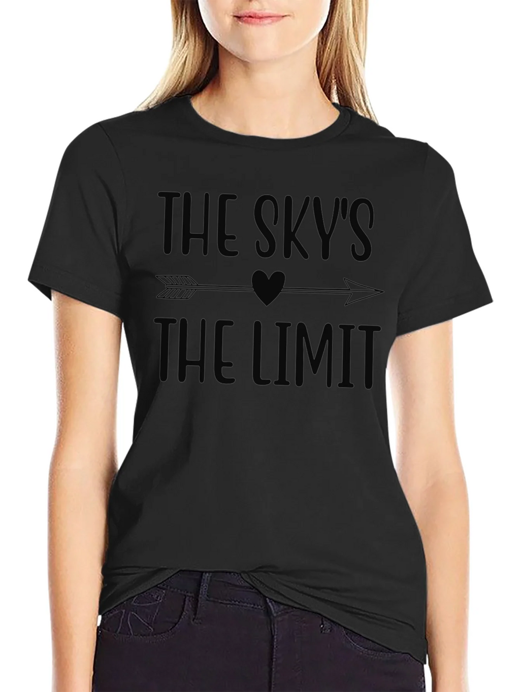 The Skys The Limit Black Graphic Tee