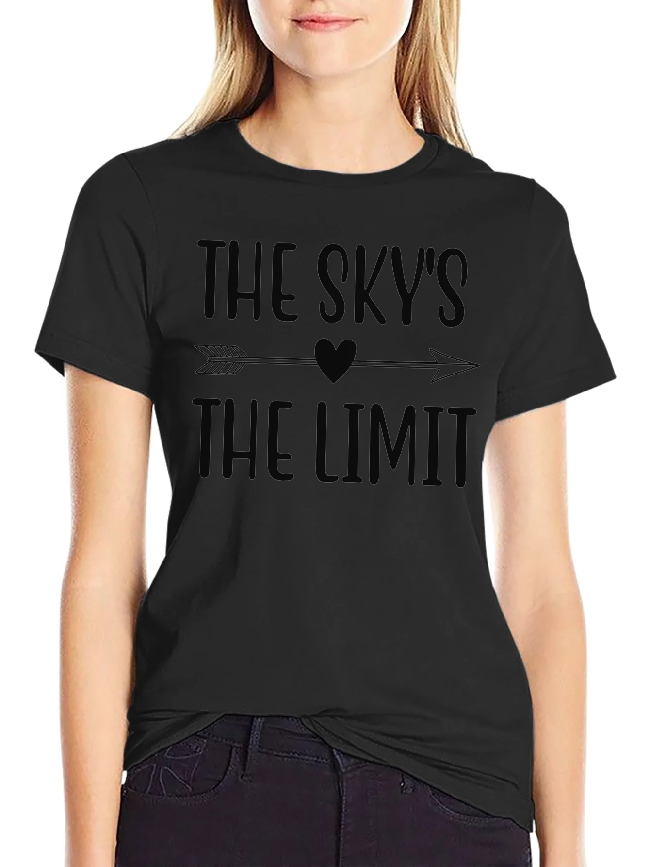The Skys The Limit Black Graphic Tee