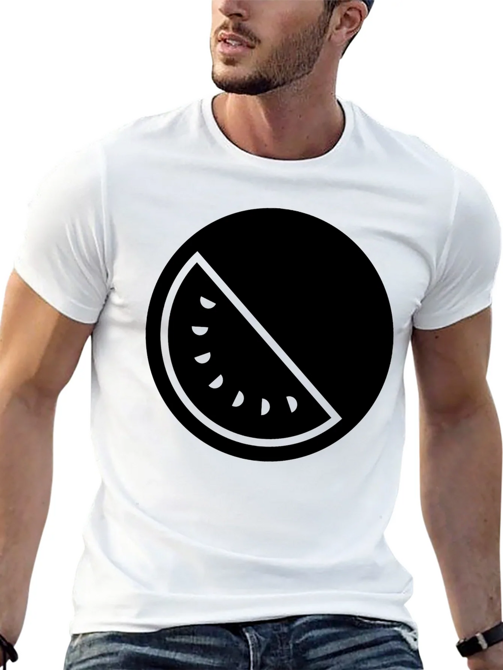 Black Watermelon Slice Graphic Tee