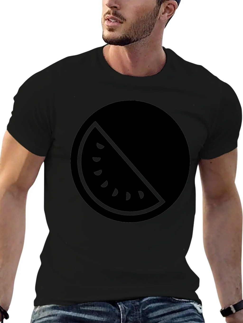 Black Watermelon Slice Graphic Tee