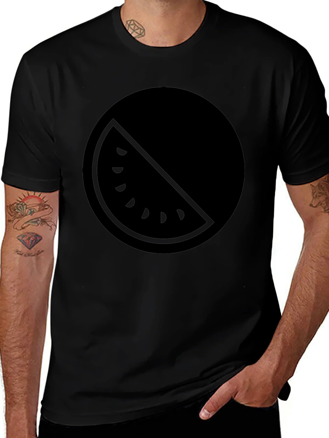 Black Watermelon Slice Graphic Tee