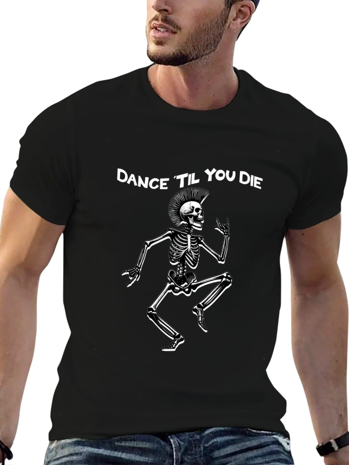 Dance Til You Die Skeleton Graphic Tee