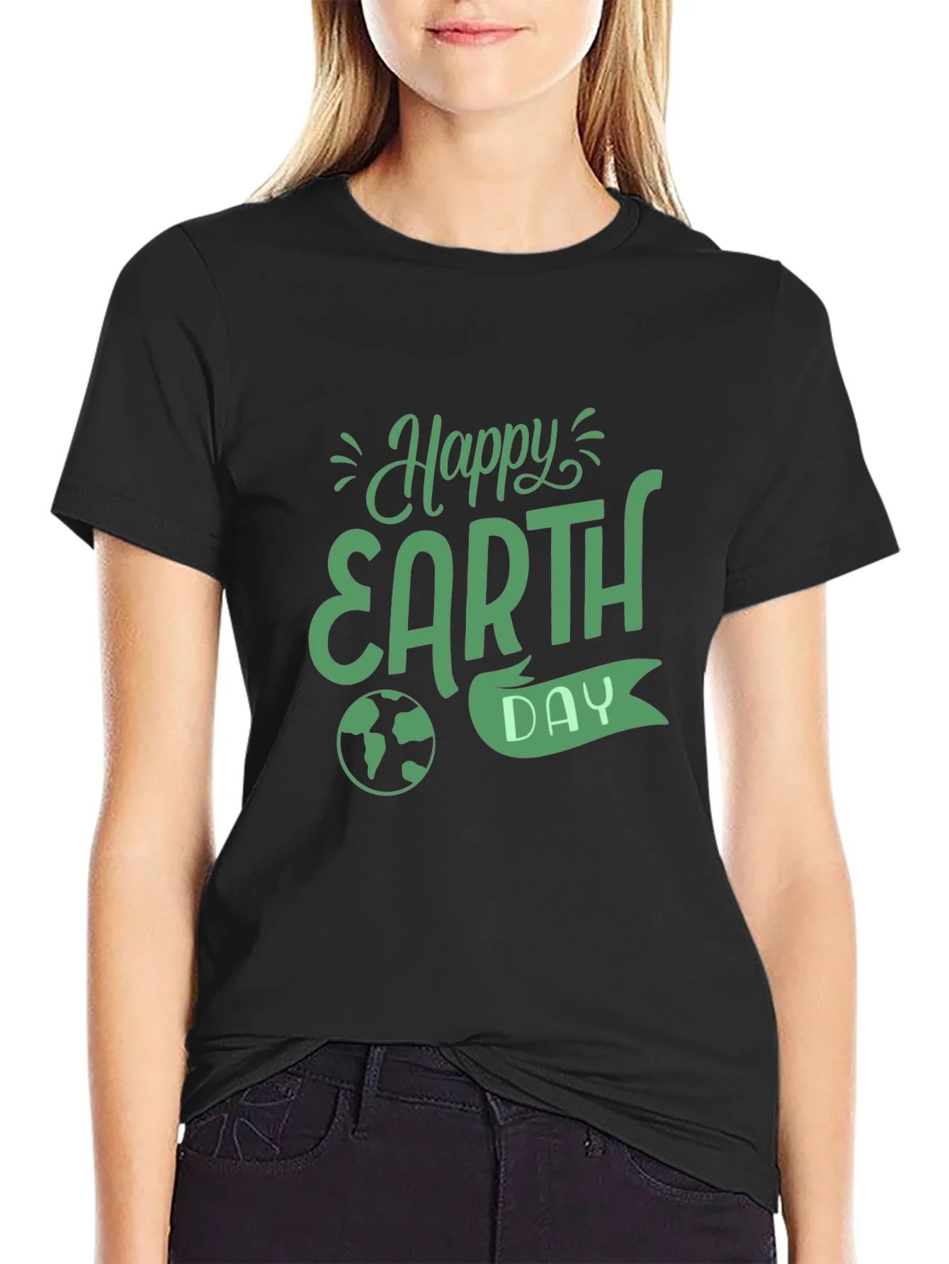 Happy Earth Day Black T-Shirt