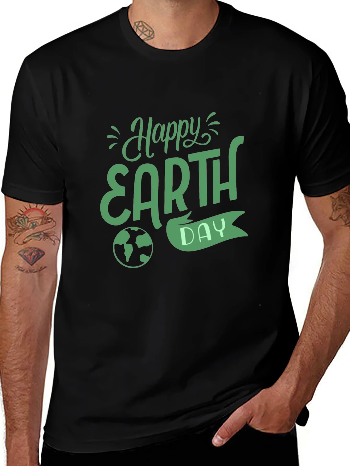 Happy Earth Day Black T-Shirt