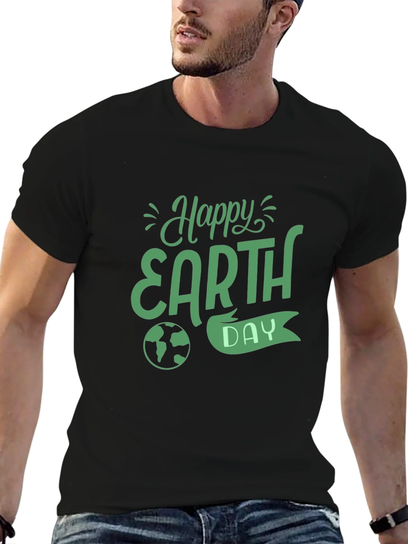 Happy Earth Day Black T-Shirt