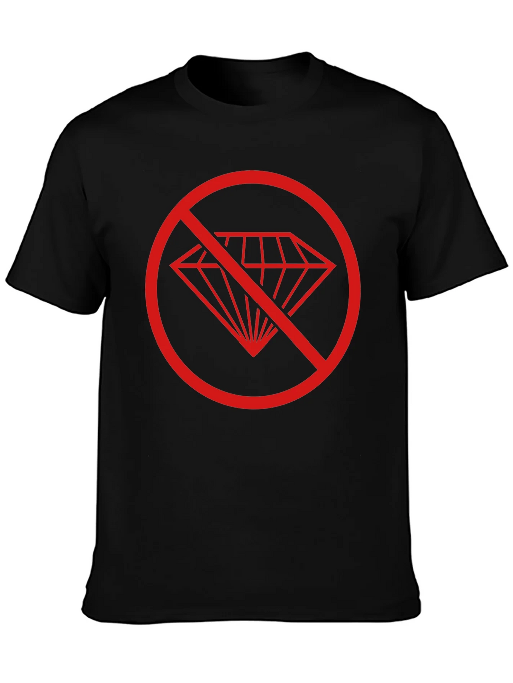 No Diamonds Black T-Shirt - Stylish Graphic Tee