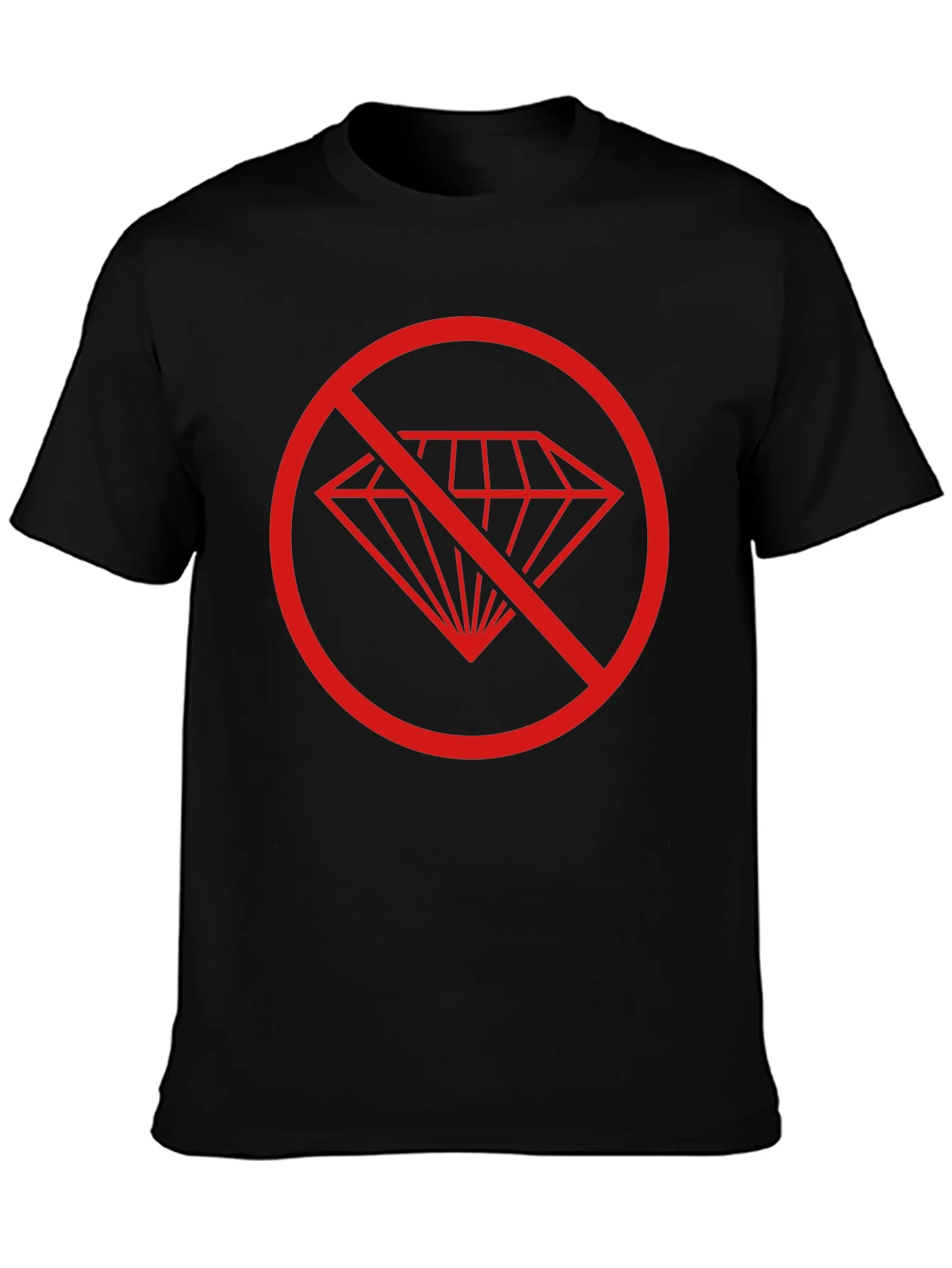No Diamonds Black T-Shirt - Stylish Graphic Tee