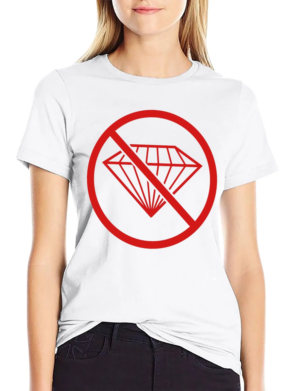 No Diamonds Black T-Shirt - Stylish Graphic Tee