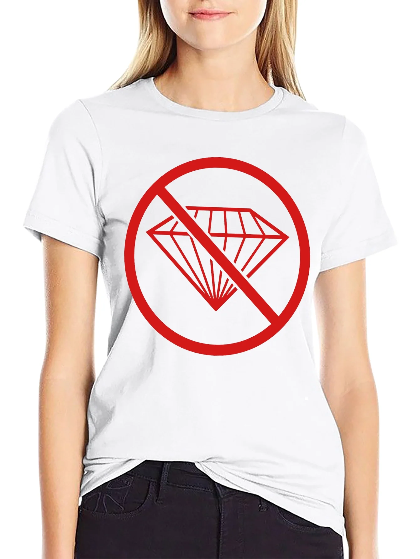 No Diamonds Black T-Shirt - Stylish Graphic Tee