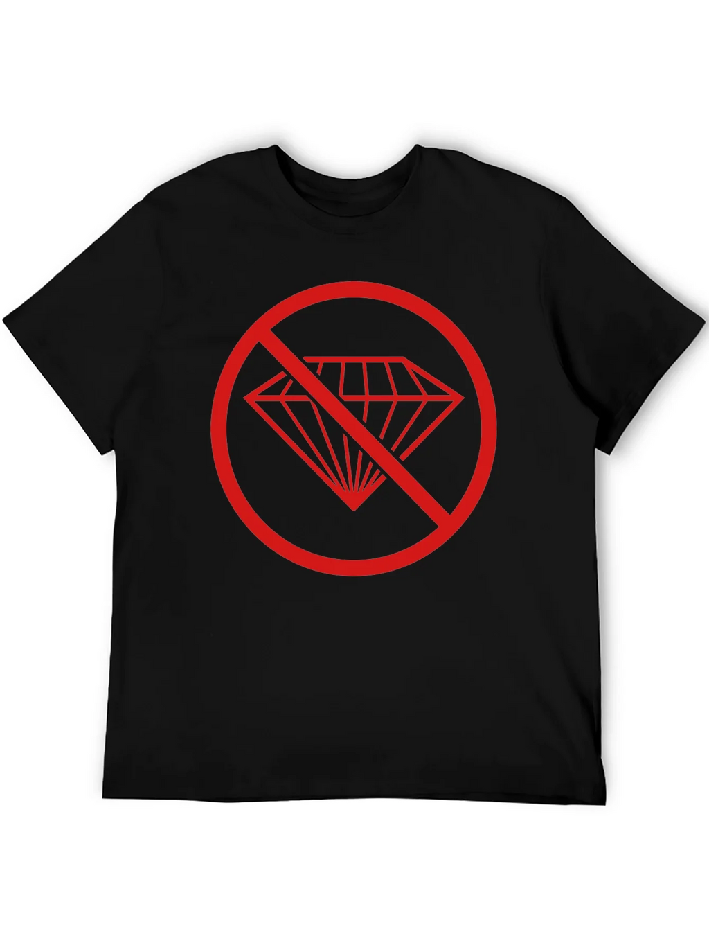 No Diamonds Black T-Shirt - Stylish Graphic Tee