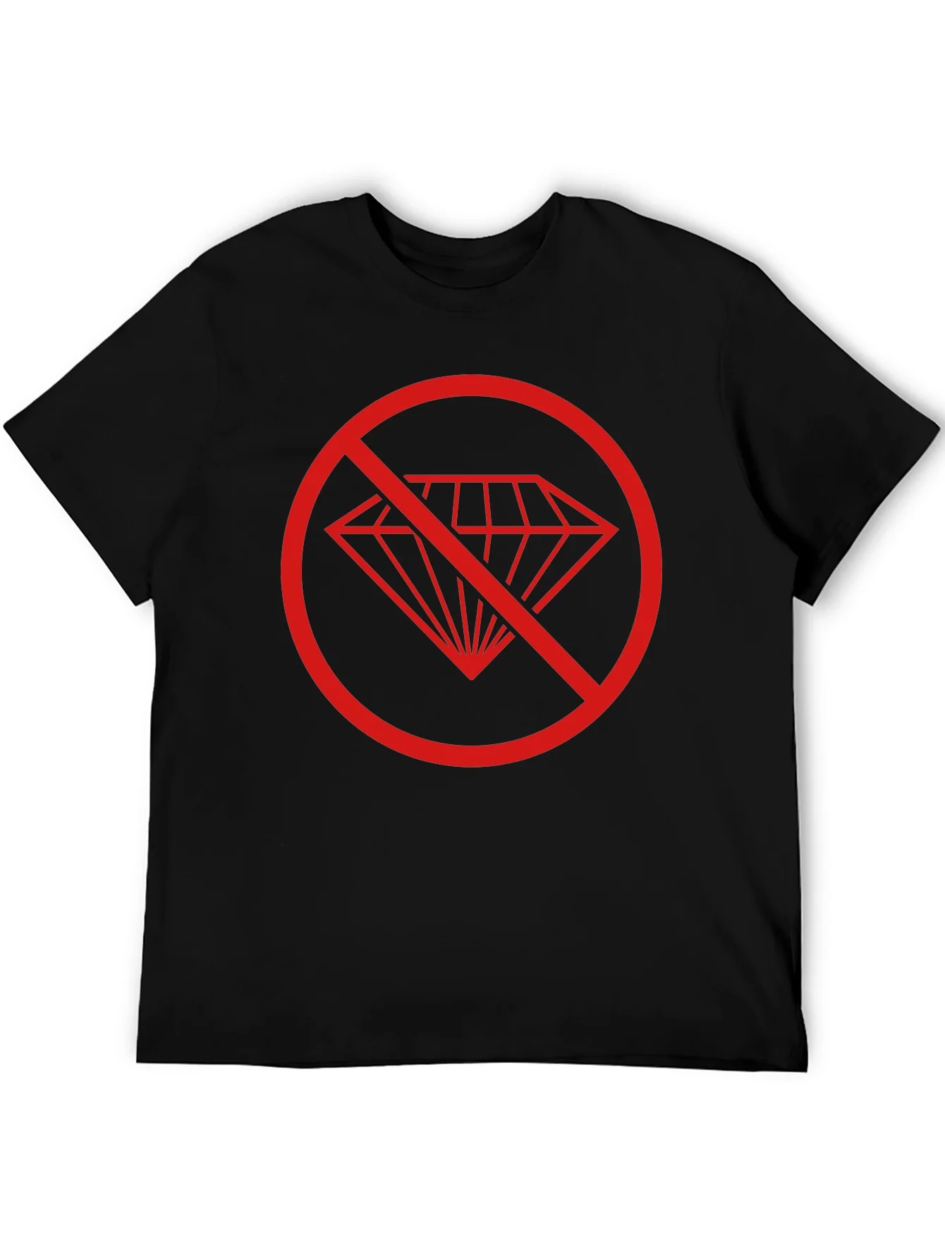 No Diamonds Black T-Shirt - Stylish Graphic Tee