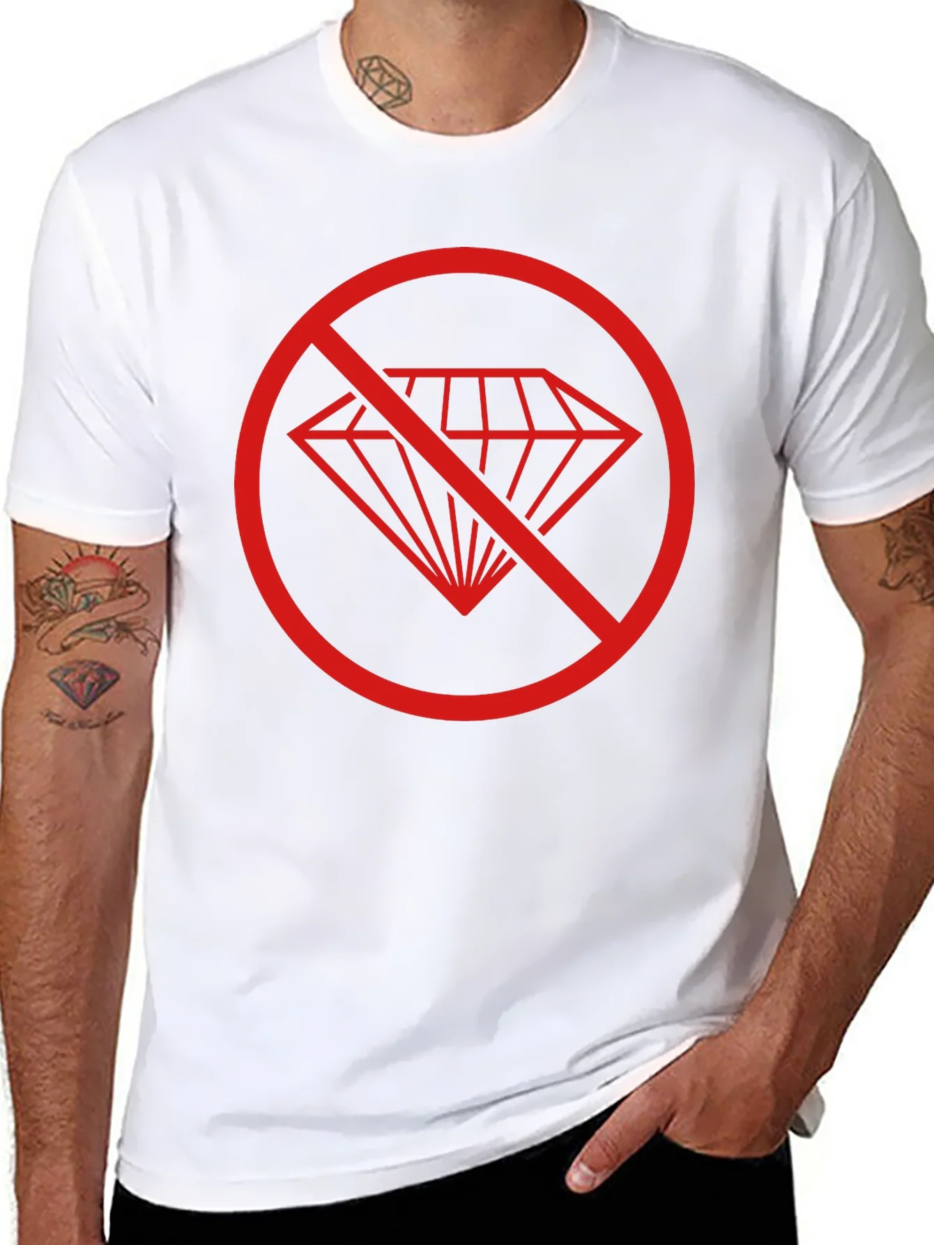 No Diamonds Black T-Shirt - Stylish Graphic Tee