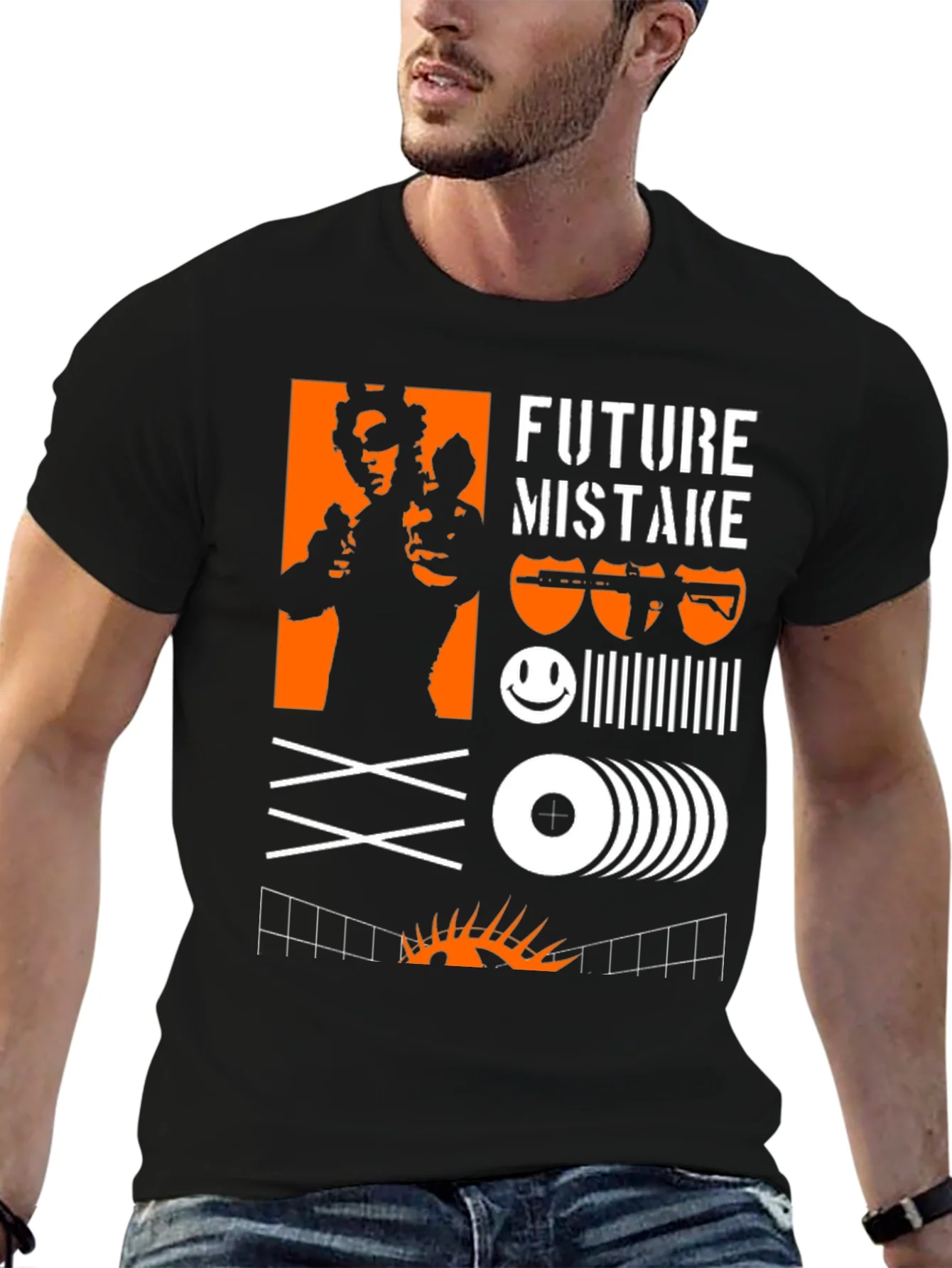Edgy Graphic Tee: Future Mistake Design
