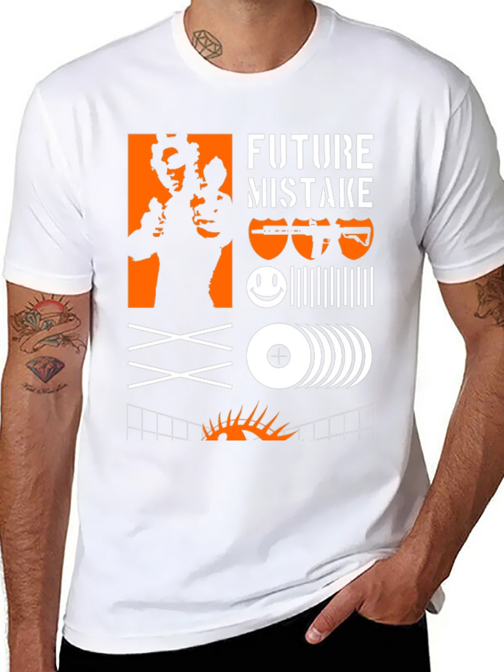 Edgy Graphic Tee: Future Mistake Design