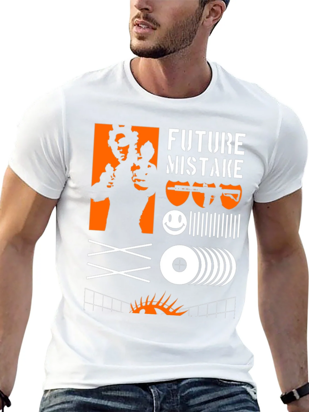 Edgy Graphic Tee: Future Mistake Design