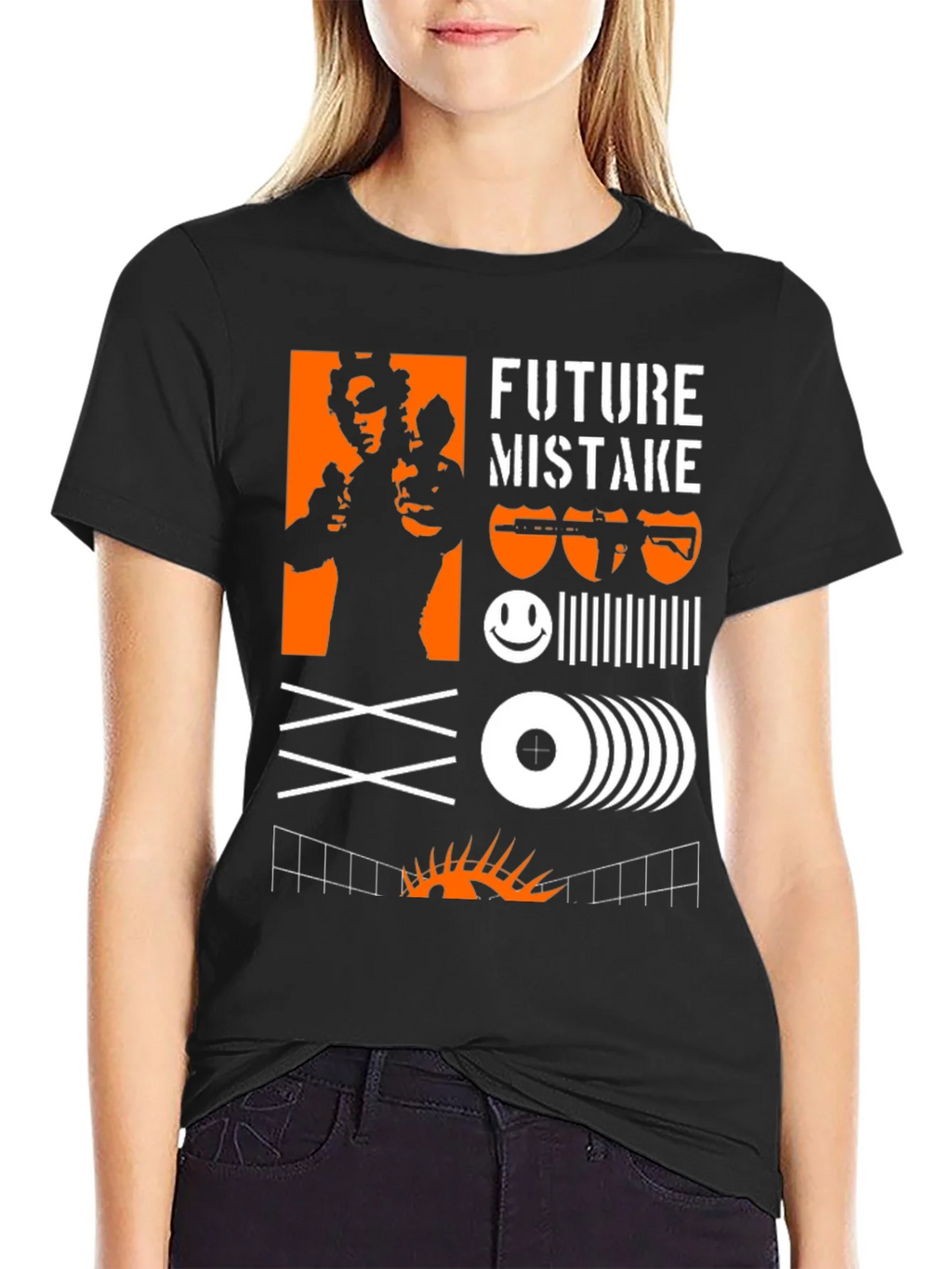 Edgy Graphic Tee: Future Mistake Design