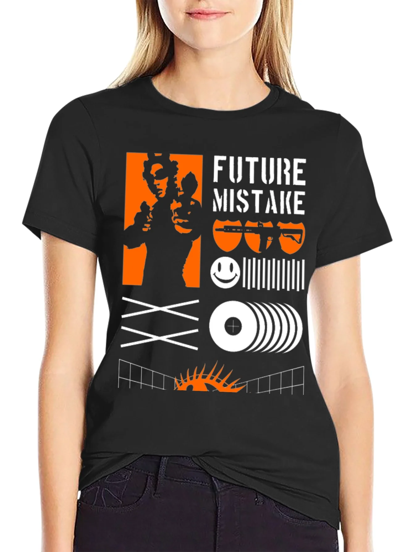 Edgy Graphic Tee: Future Mistake Design